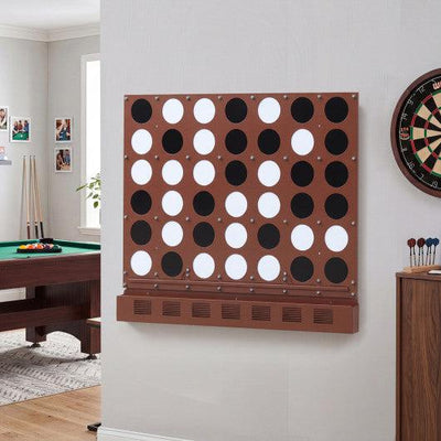 Wall-mounted Jumbo 4-in-a-Row Game with Acrylic Discs-Walnut