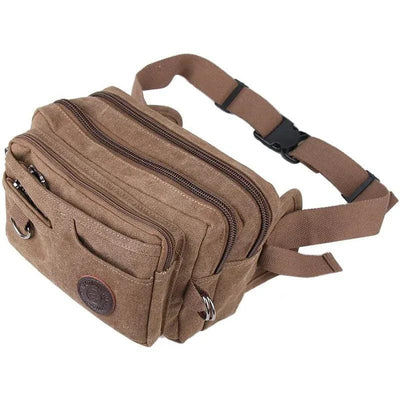 Vintage Canvas Waist Bag Multiple Pocket Fanny Pack