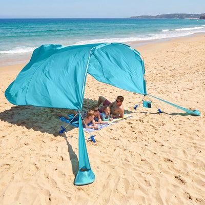 Wind Powered Beach Tent Portable Sun Shelter Canopy for Picnic-Blue