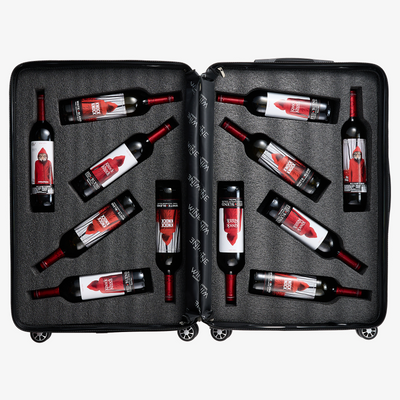 Wine Bottle Suitcase | Holds 12 Standard 750 ML Size Bottles | Universal Airplane Luggage Case, TSA Approved Wheeled Bag For Professionals and Consumers, Gift For Wine Lovers & Connoisseurs (28 IN)
