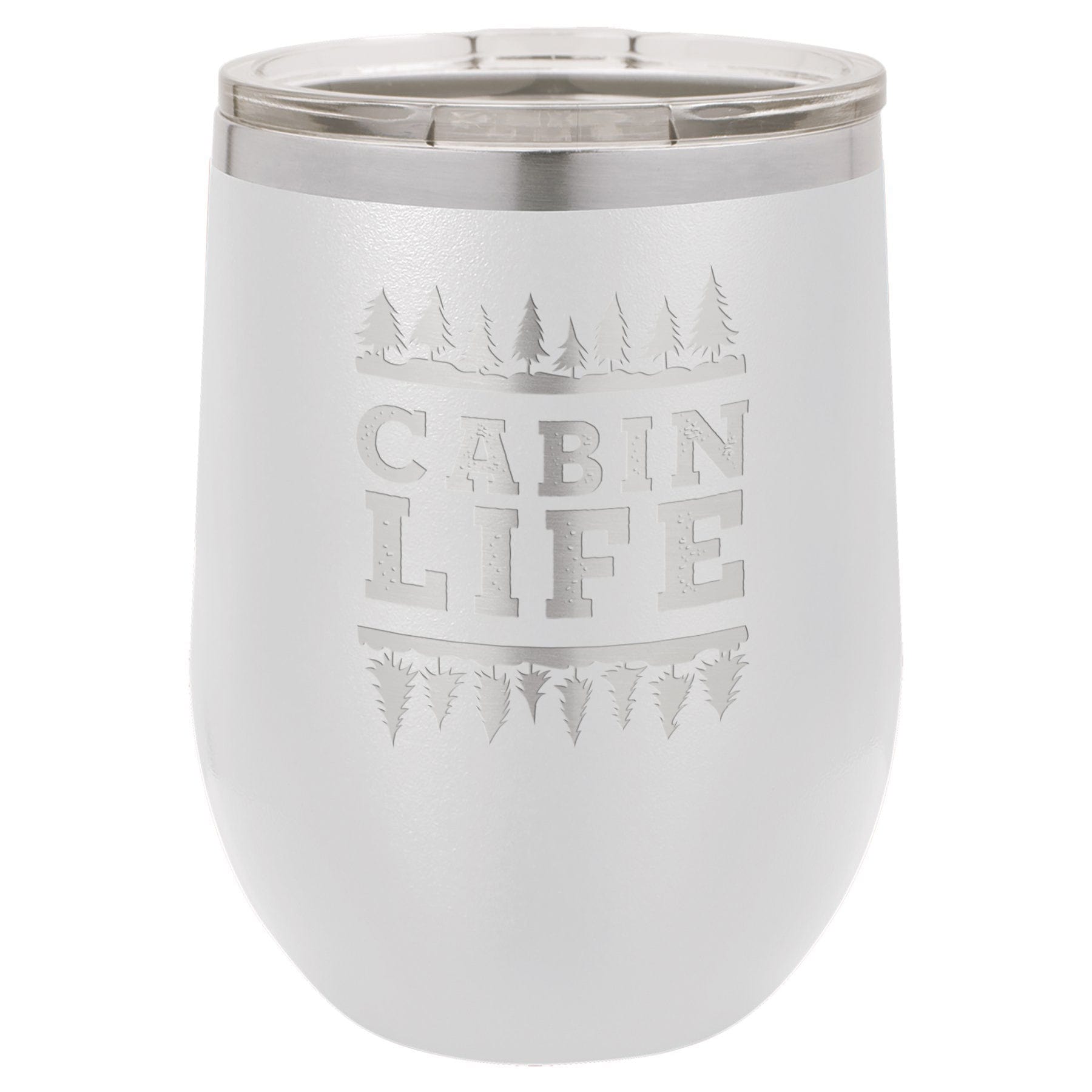 Cabin Life 12 oz Wine Tumbler - Powder Coated