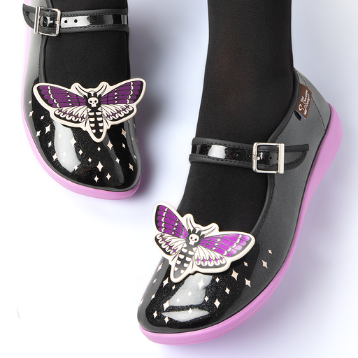 Hot Chocolate Design Death Moth Mary Jane Flats - Size 5, 6 & 10