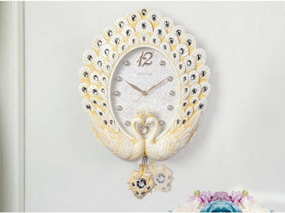 Dancing Peacock Clock with Pendulum