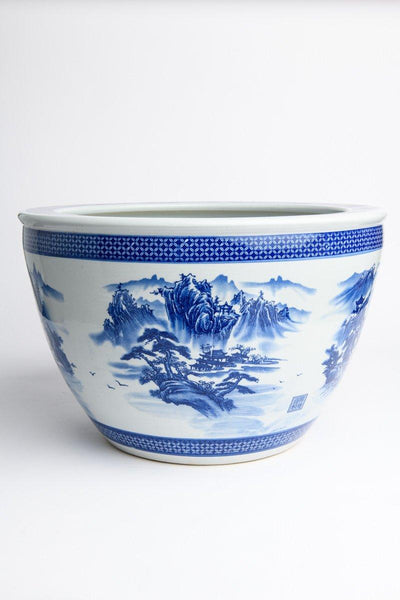 Stirling Blue and White Porcelain Planter