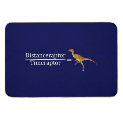 Velociraptor Math - Funny Dinosaur Velocity Formula Bath Mat