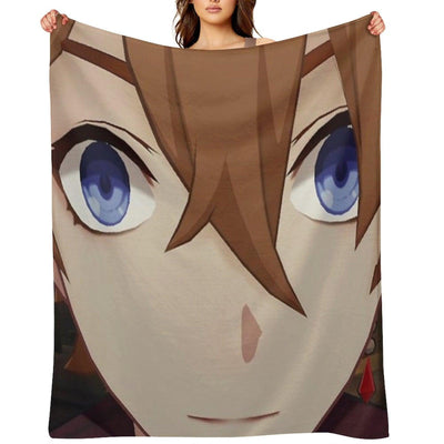 Childe (Tartaglia) Face Meme Throw Blanket