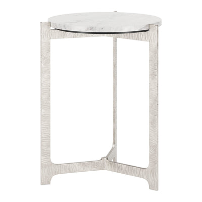 Barmas Side Table White & Silver