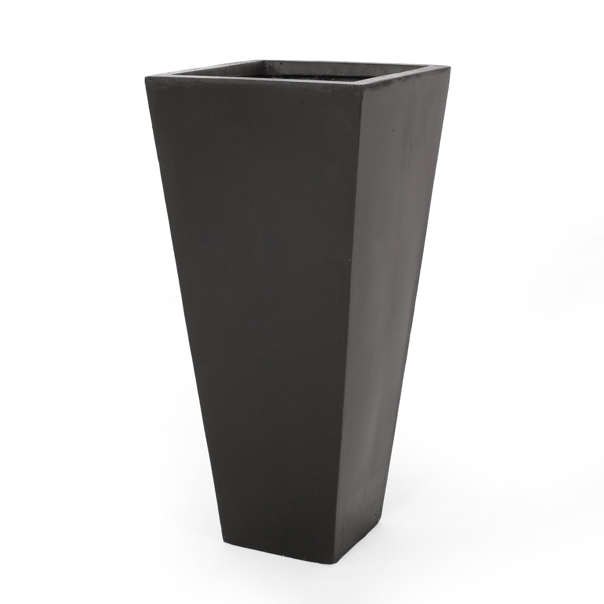 13' x 28.5 Outdoor Modern MGO Cast Stone Planter, Black