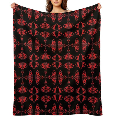 Vintage Abstract Design on Black Background Premium Throw Blanket