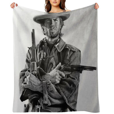 Clint Eastwood Josey Wales Drawing Throw Blanket