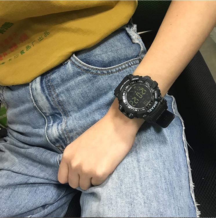 Smart Sport Mens Chronograph Watch Sport Stop Army Military Multifunction Waterproof 50M LED Digital Watch for Man
