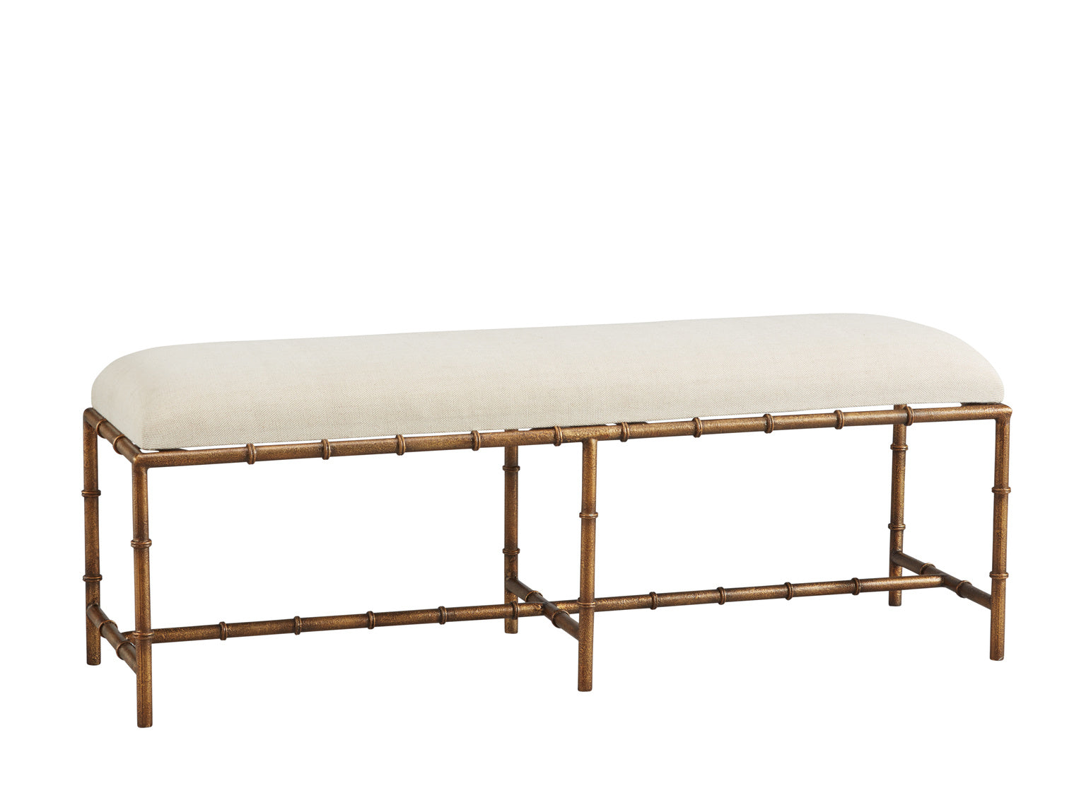 Anubis Iron Faux Bamboo Bench