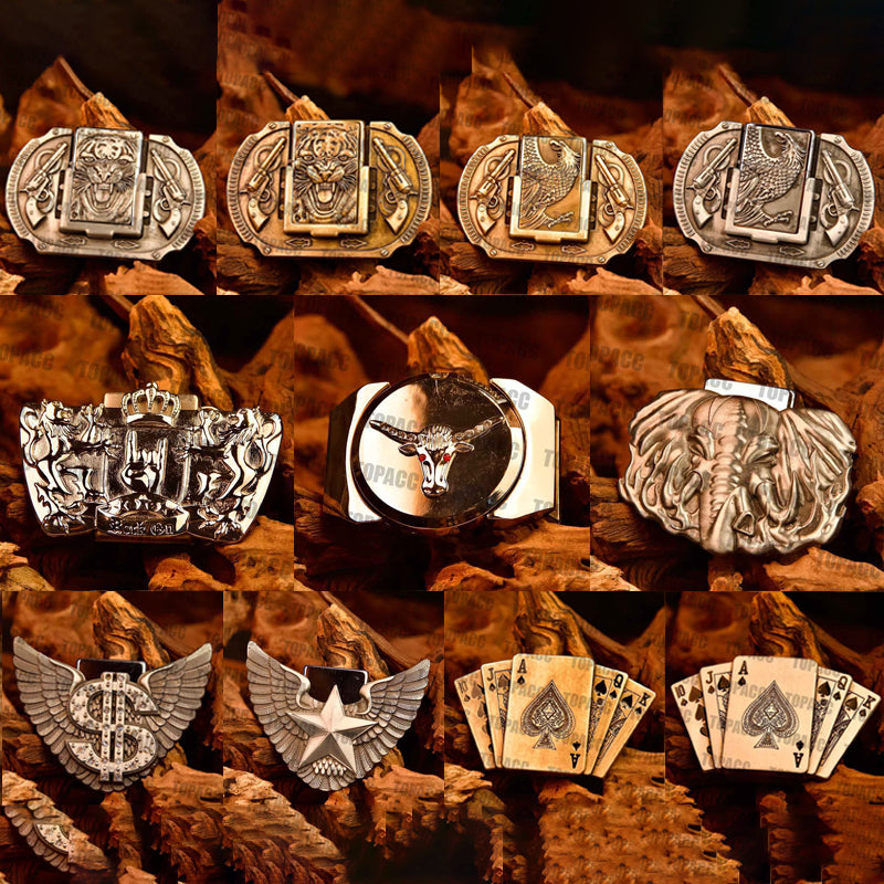 Western Metal Lighter Belt Buckle