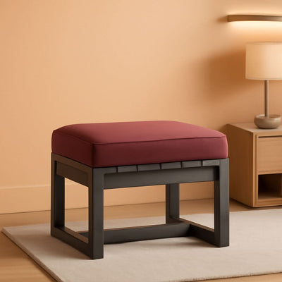 Natural Cedar Outdoor Ottomans With Removable Cushions