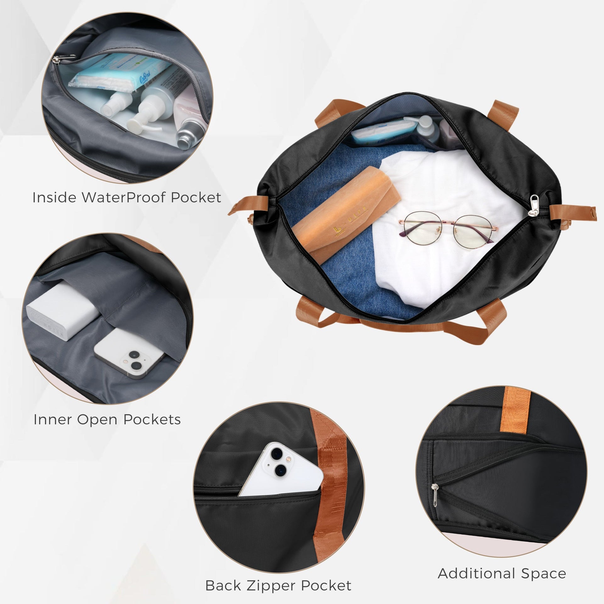 5-Piece Luggage Set with Expandable Travel Bag - Includes 16
