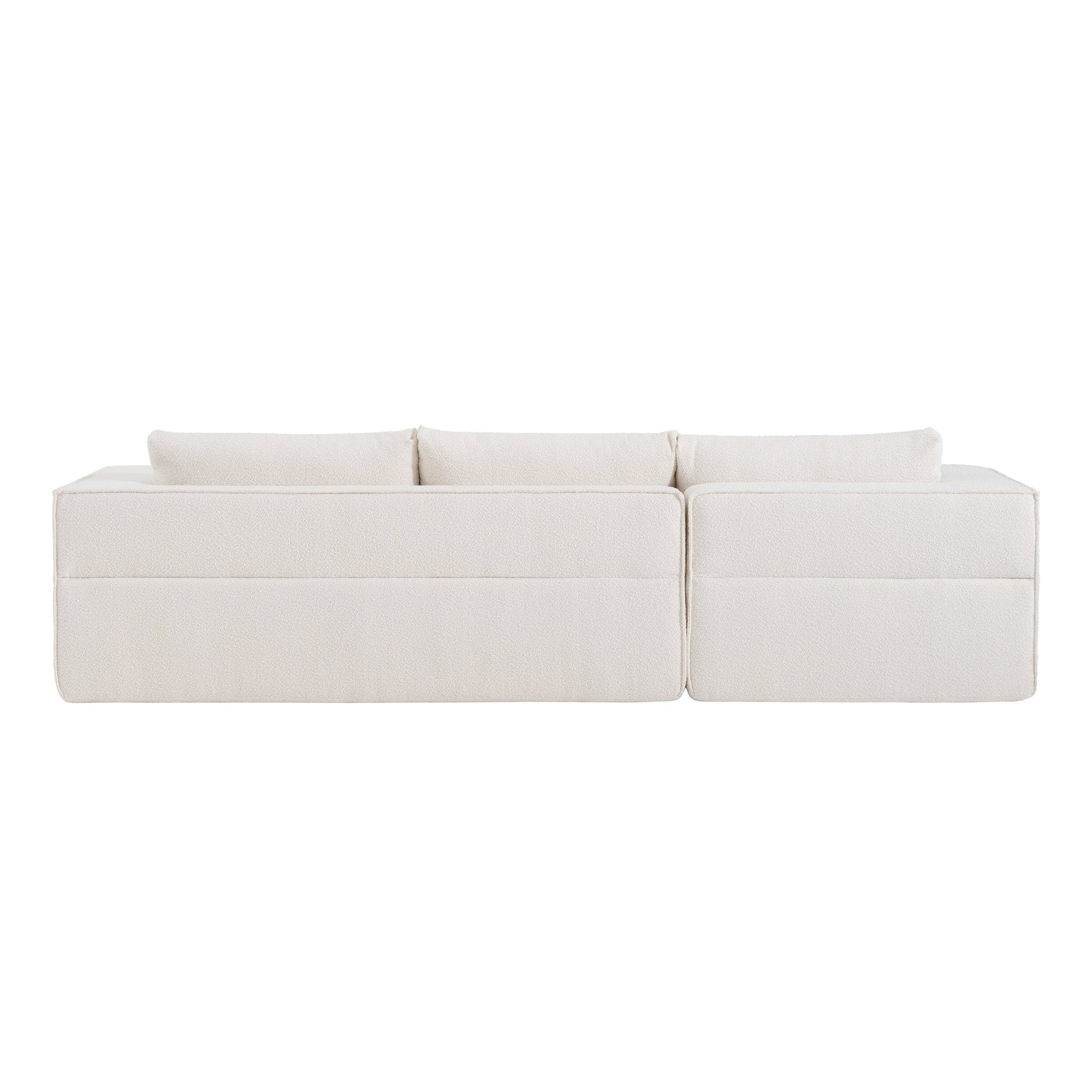 112'Modular Sectional Sofa with Free Side Table,Wide Seat,Fully Compressed,Wrinkle-resistant Boucle Fabric Couch with Chaise,Free Combination,L-Shaped Sofa for Living Room,No Assembly Required,3 Color