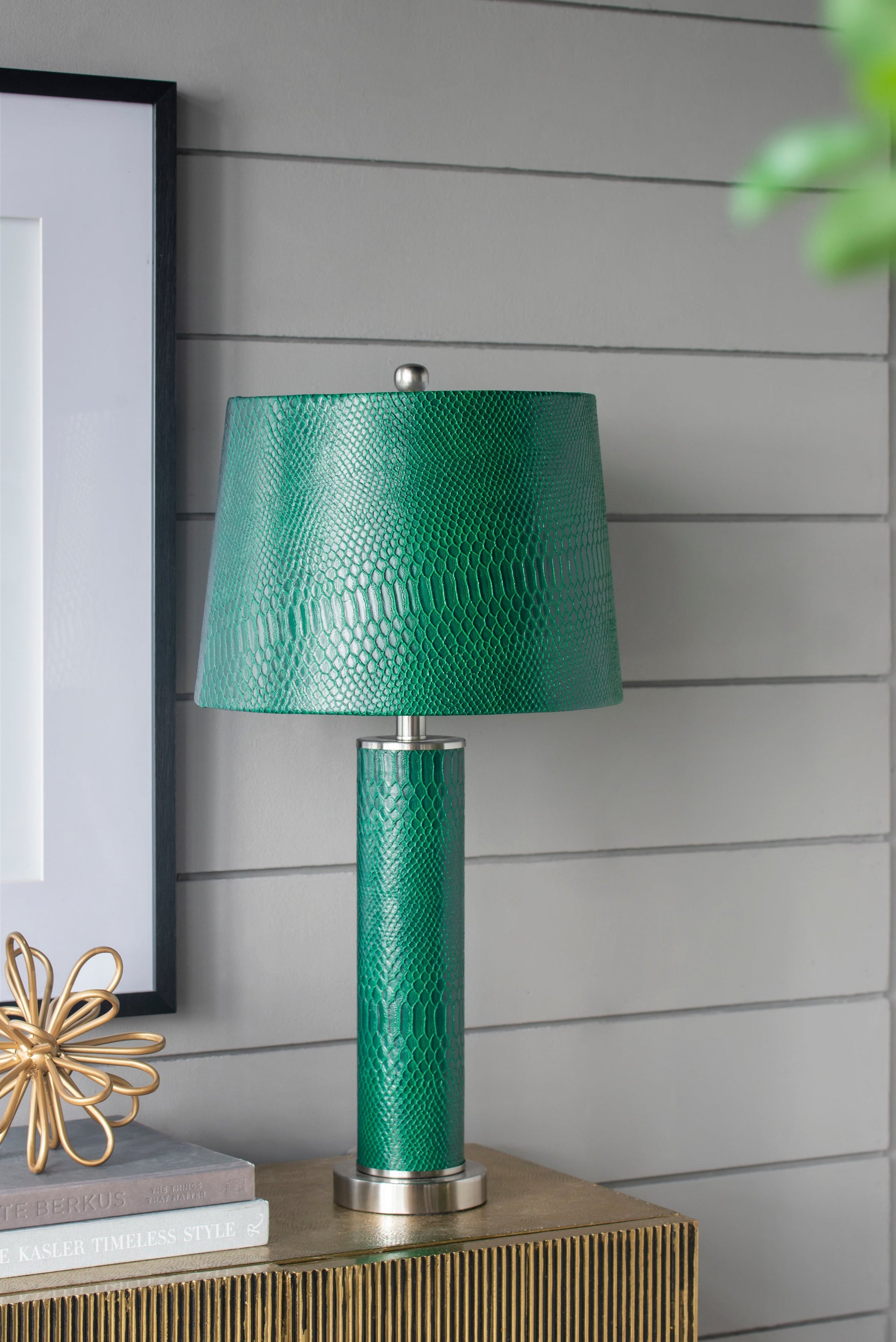 14x14x27' Leather Table Lamp