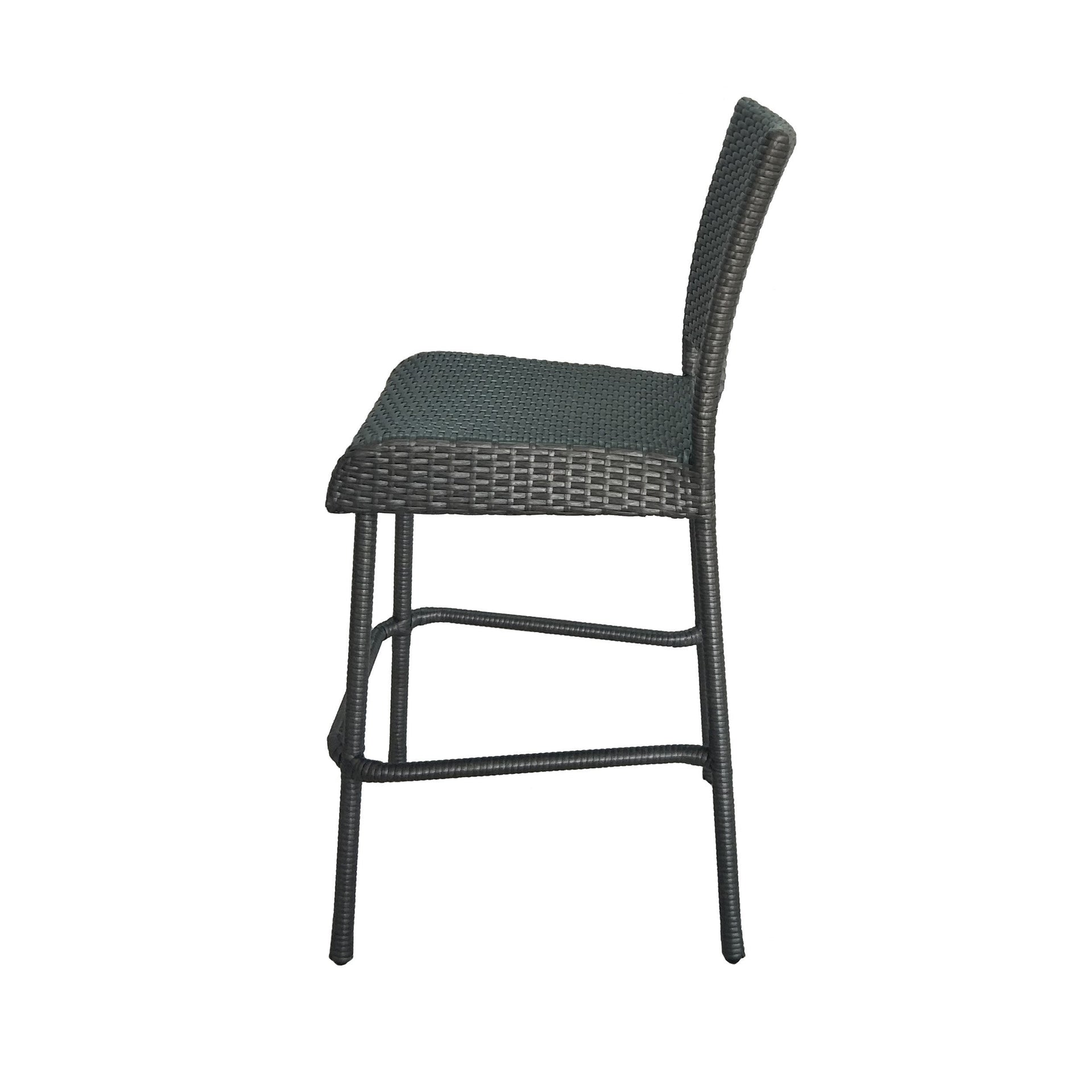 29' Outdoors PE Rattan Armless Barstools, Set of 2, Grey
