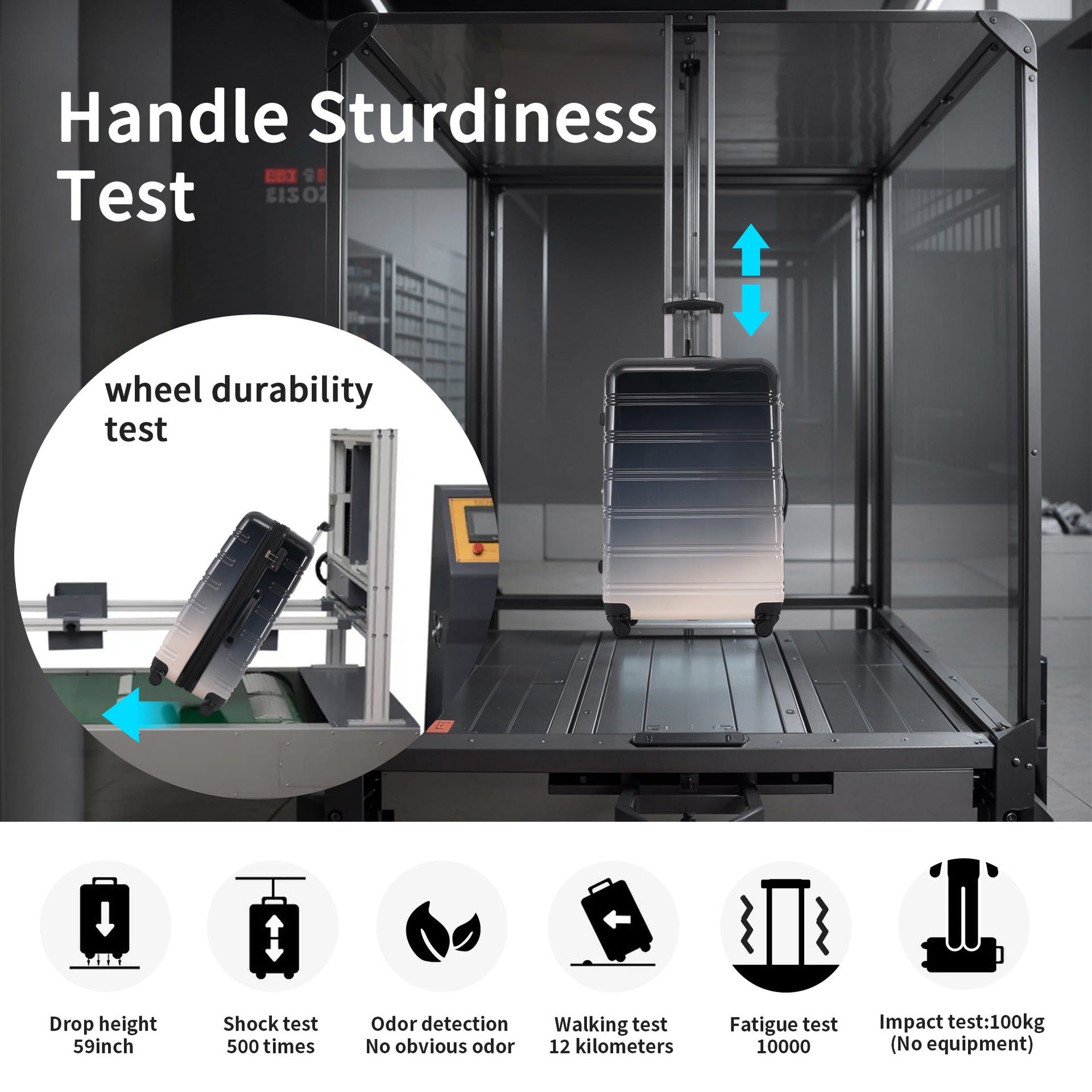 Hardshell Luggage Sets 3 Piece Gradient Color Expandable Suitcase with Spinner Wheels and TSA Lock Lightweight 20' 24' 28' Available,Gradient Black