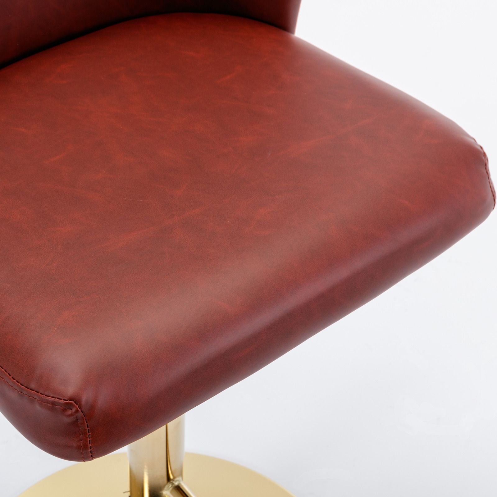 A&A Furniture,Swivel Barstools Adjusatble Seat Height, Modern PU Upholstered Bar Stools with the whole Back Tufted, for Home Pub and Kitchen Island(Wine Red, Burgundy, Set of 2)