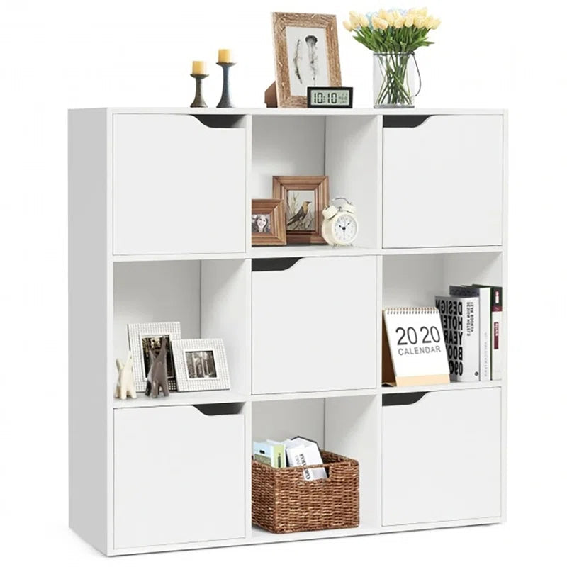 9-Cube Wood Storage Bookcase
