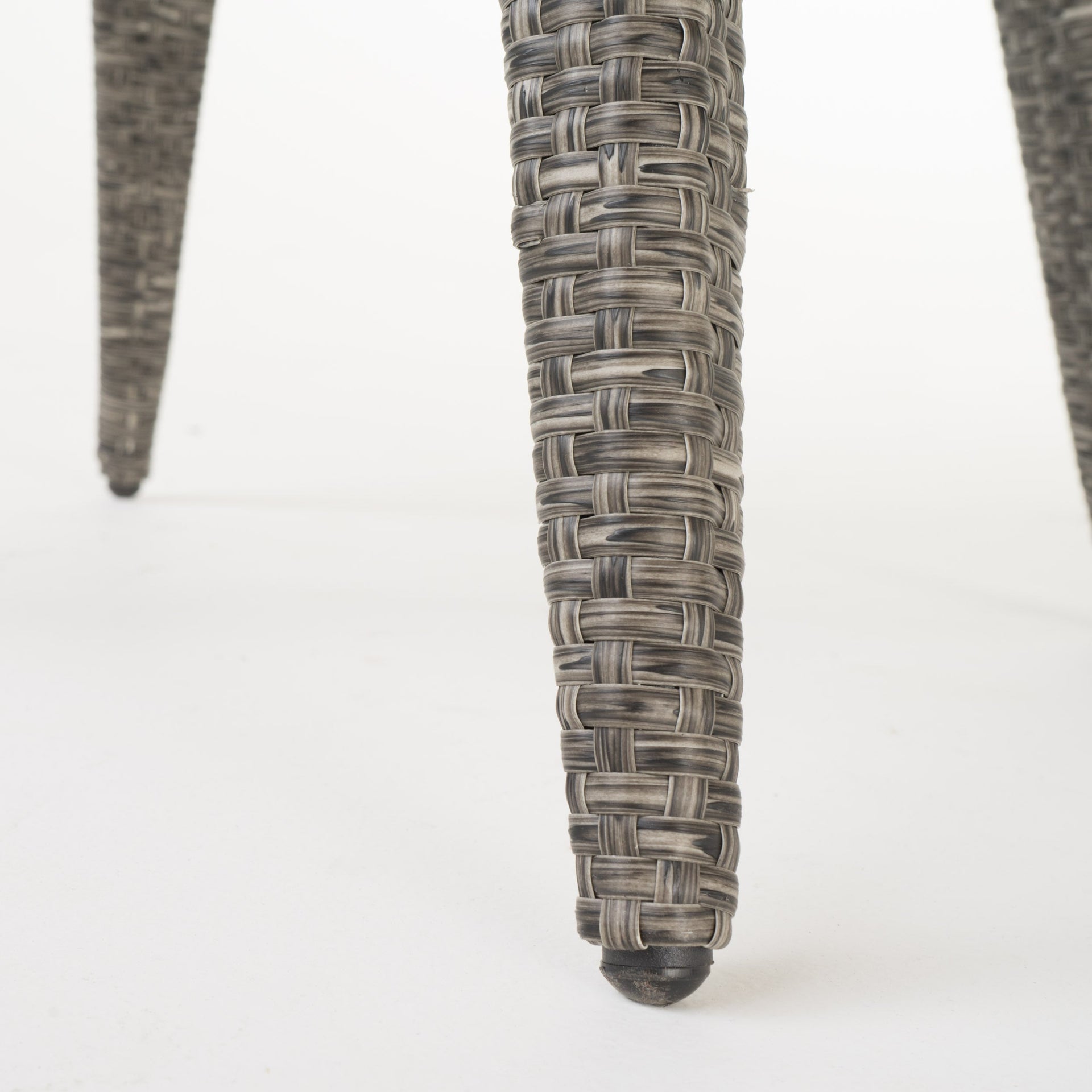30' Outdoor PE Rattan Swivel Barstool with Water Resistant Cushion, Mixed Black Wicker, Dark Grey Cushion
