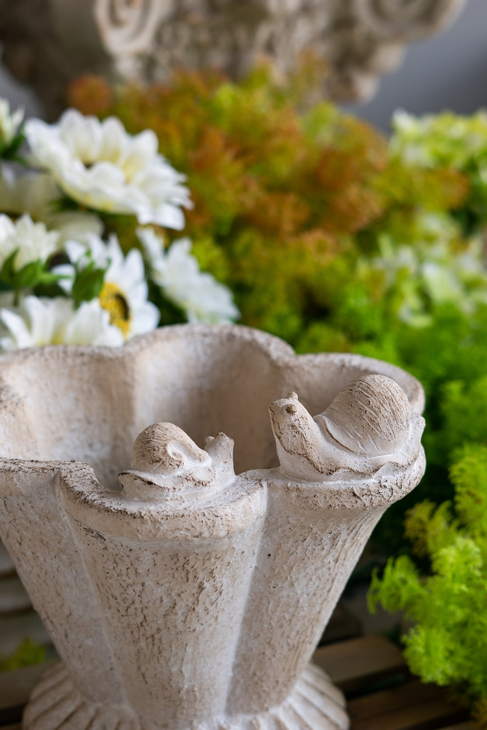 10x9.5x9' Sand and Cement Coral Planter with Textured Beige Finish