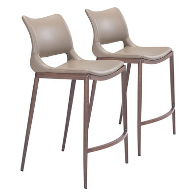Ace Counter Stool (Set of 2) Brown & Walnut