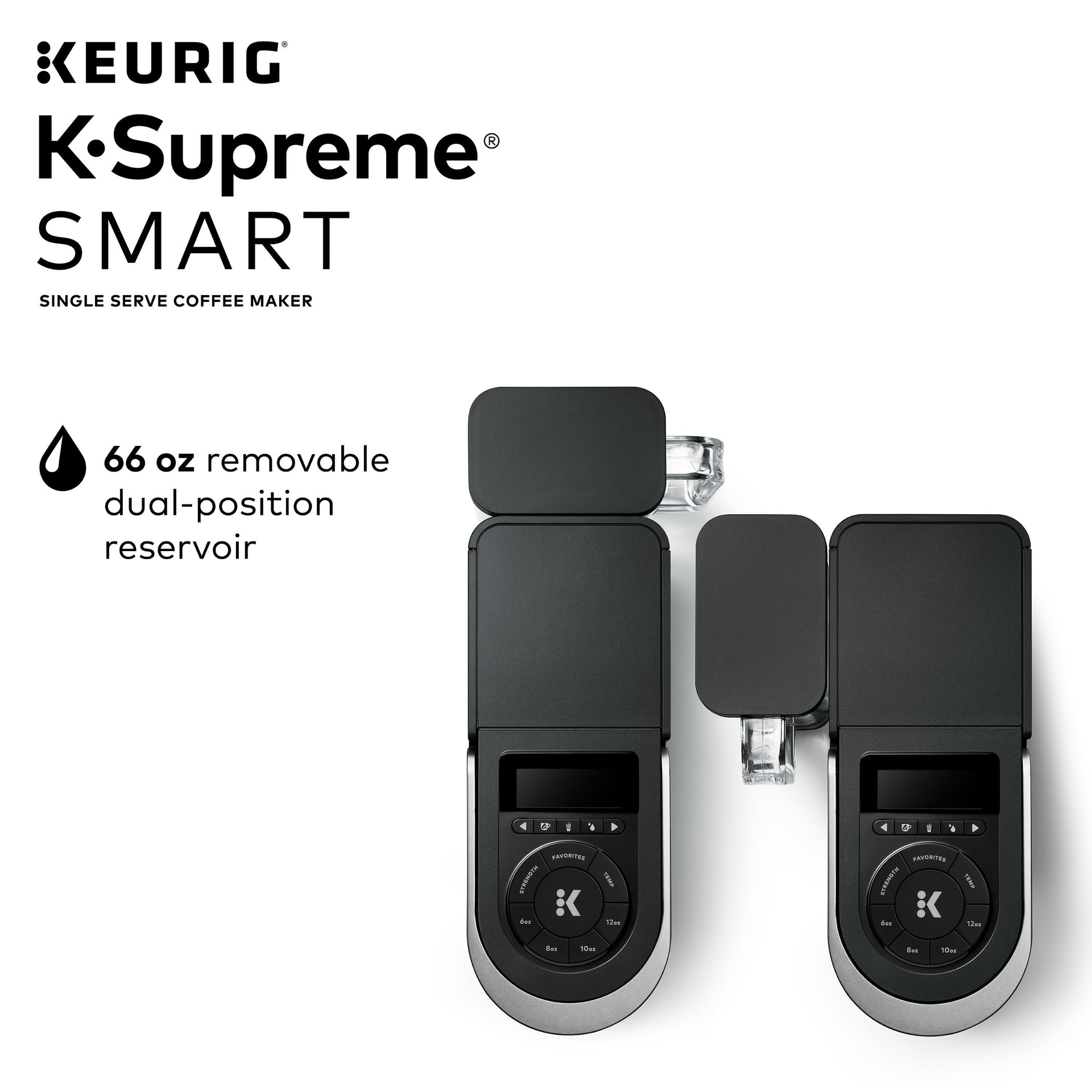 K-Supreme SMART Coffee Maker, Multistream Technology, Brews 6-12Oz Cup Sizes, Black