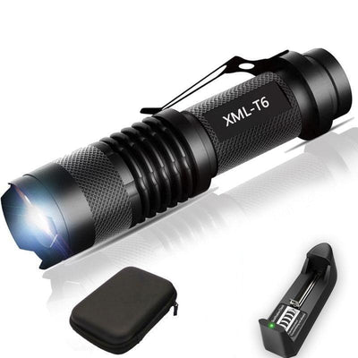 Adjustable Rechargeable Water Resistant Super Bright Mini Handheld Flashlights LED Zoomable Flashlight For Camping Fishing Bicycle Light Kids Indoor Outdoor Hiking