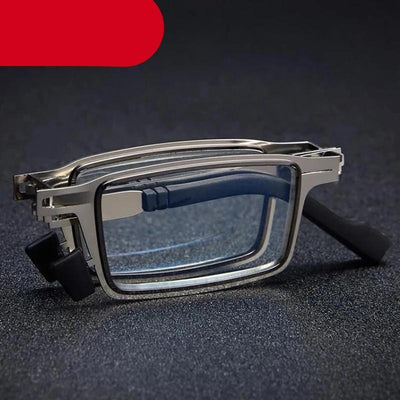 Anti-Light Reading Glasses Metal Foldable Presbyopia Eyewear With Case Thin Magnifying Glasses Safety Glasses With Clear Anti Fog Scratch Resistant Wrap-Around Lenses No-Slip Grips Glasses For Men Women+3+3.5+4
