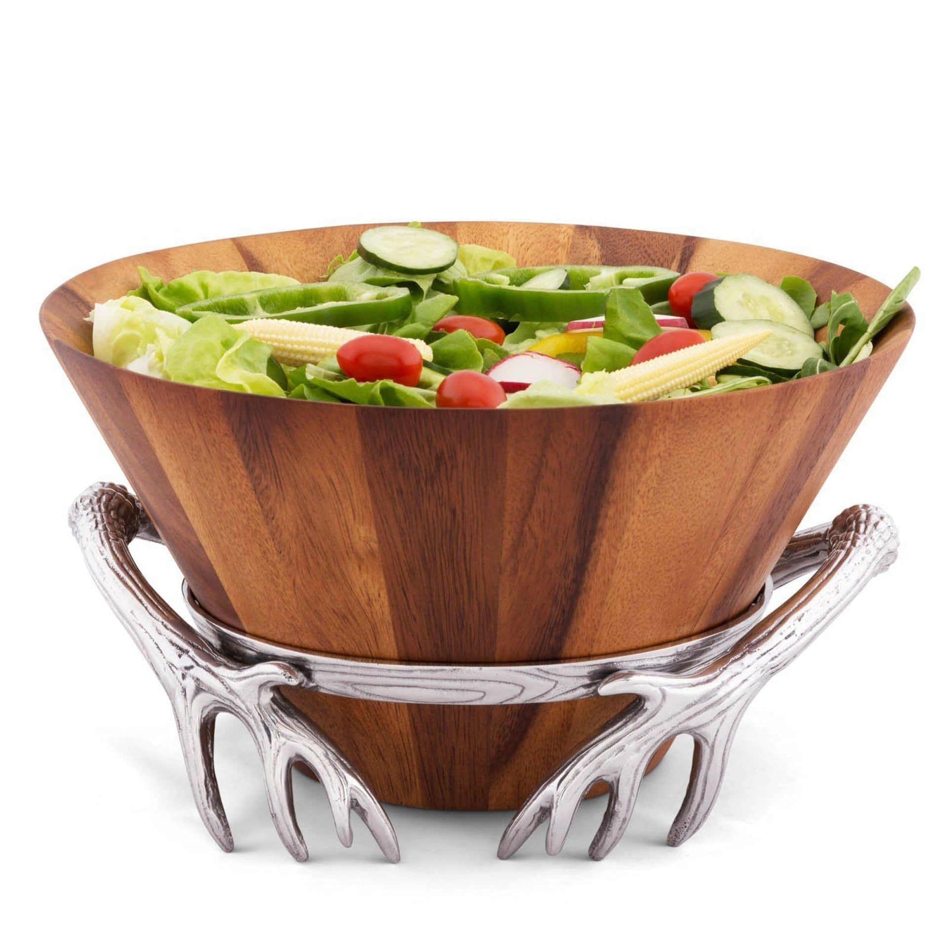 Antler Wood Salad Bowl - Arthur Court