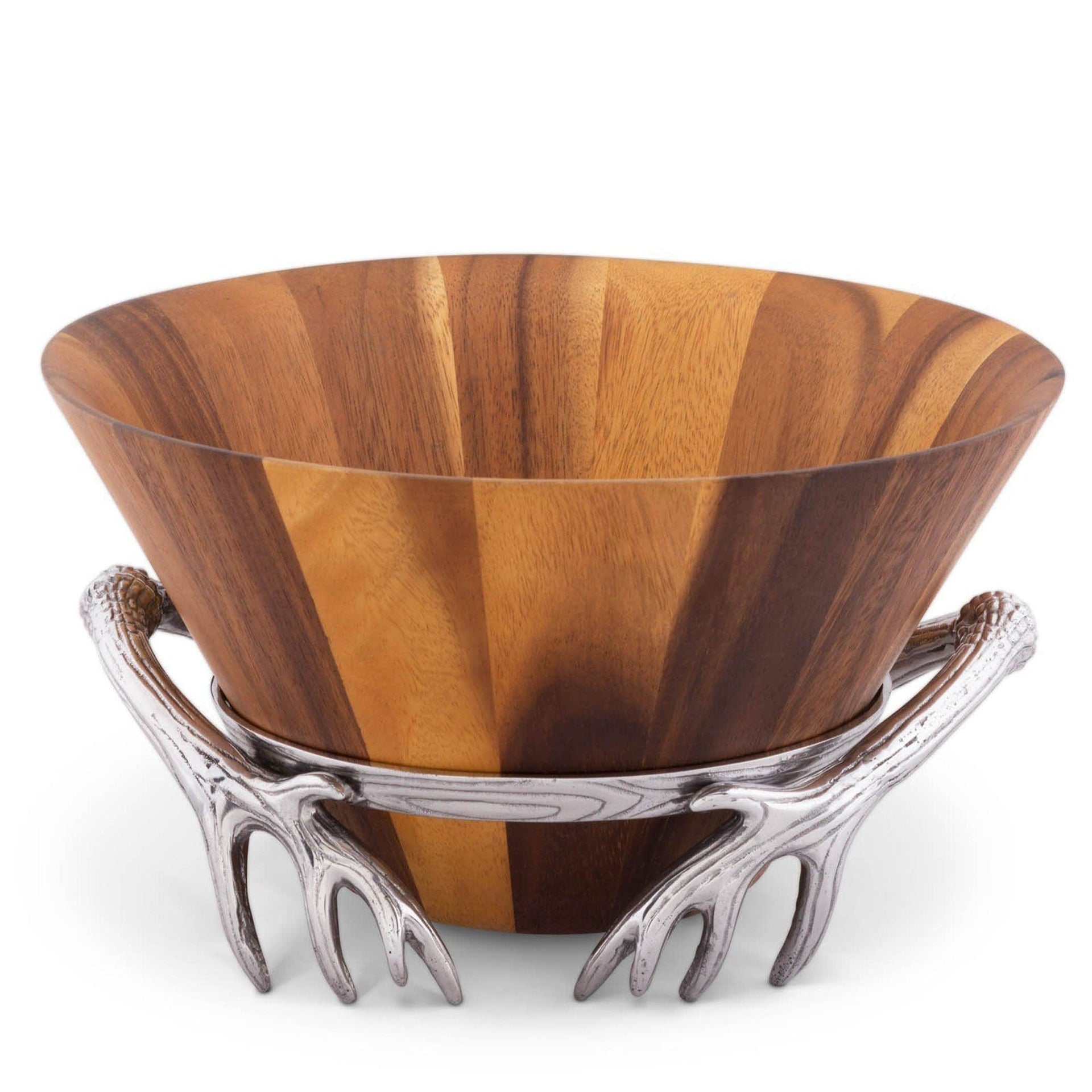 Antler Wood Salad Bowl - Arthur Court