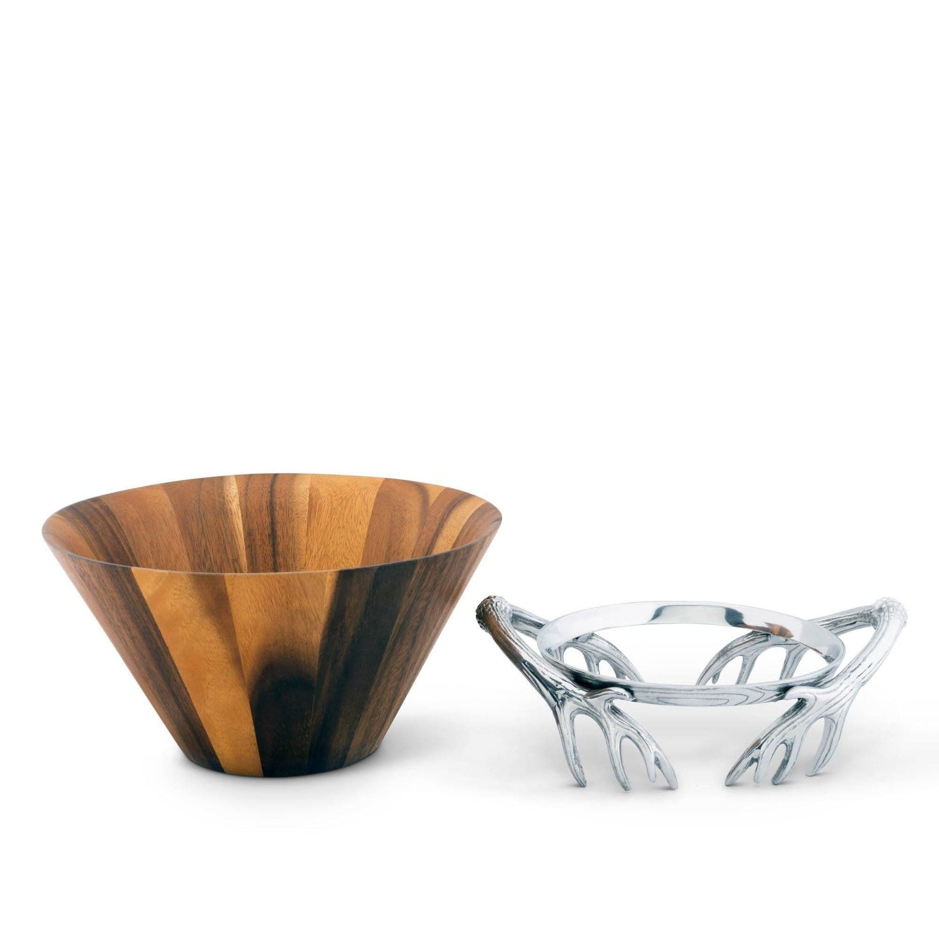 Antler Wood Salad Bowl - Arthur Court