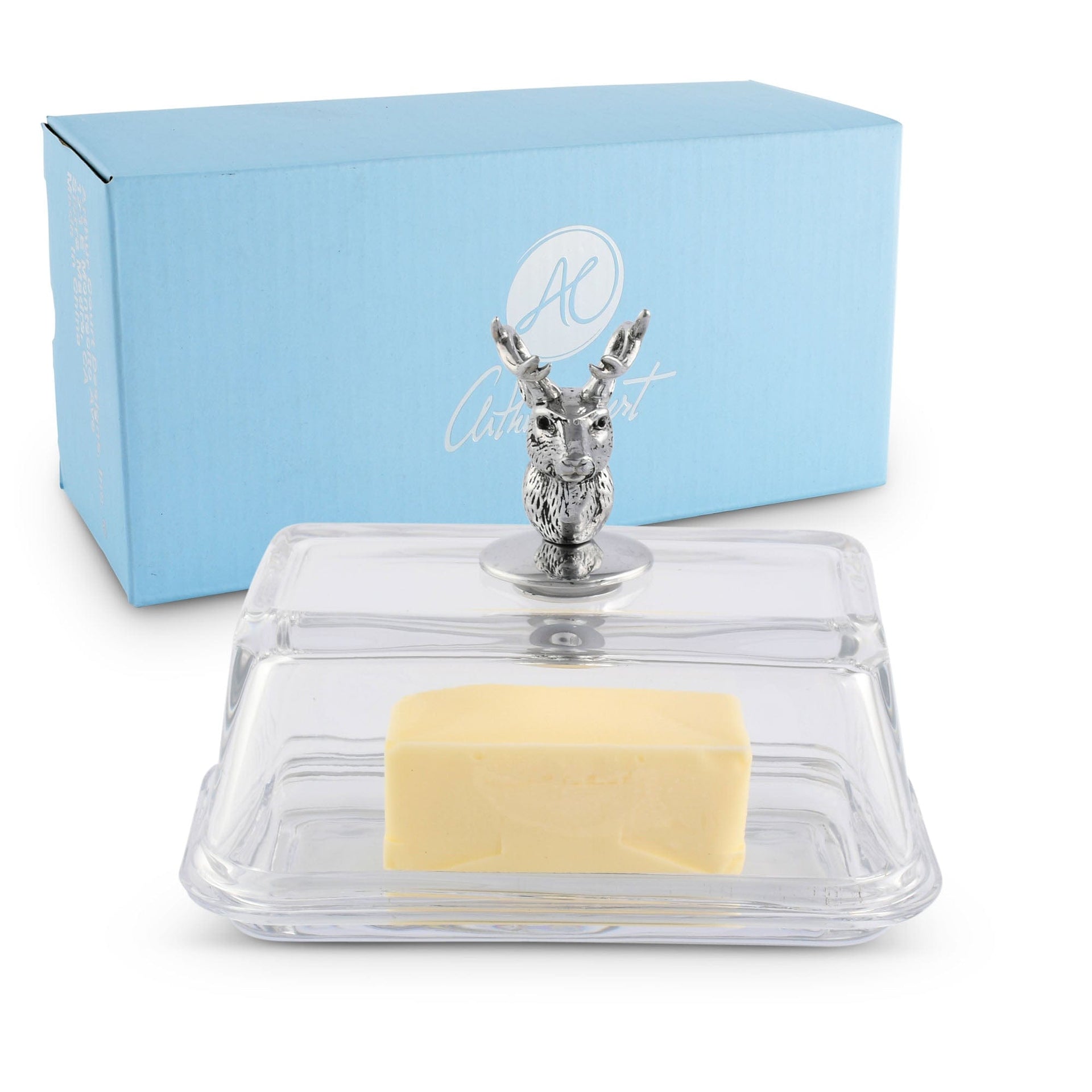Glass Butter Dish - Elk by Arthur Court Designs