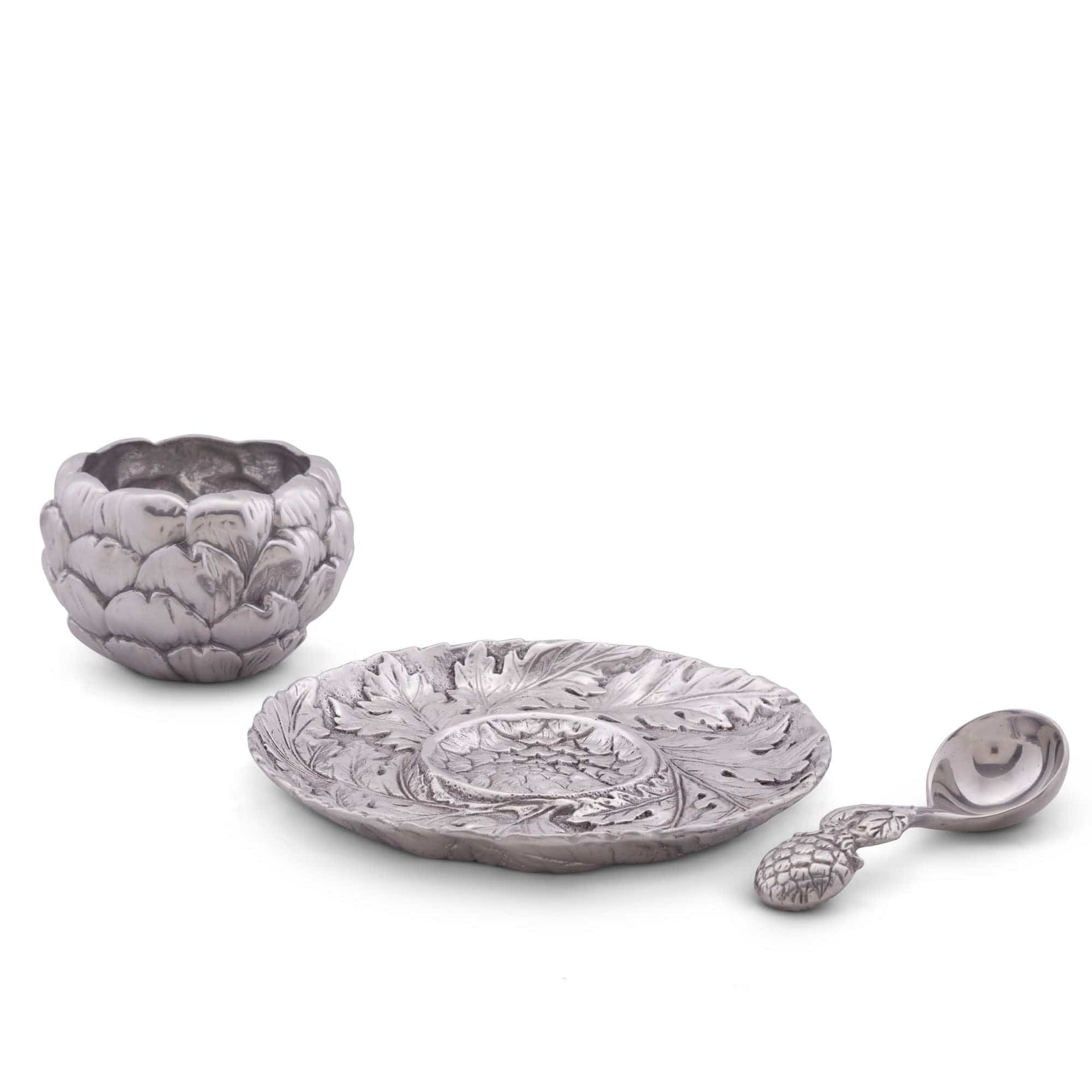 Artichoke Condiment Set 3 piece by Arthur Court Designs