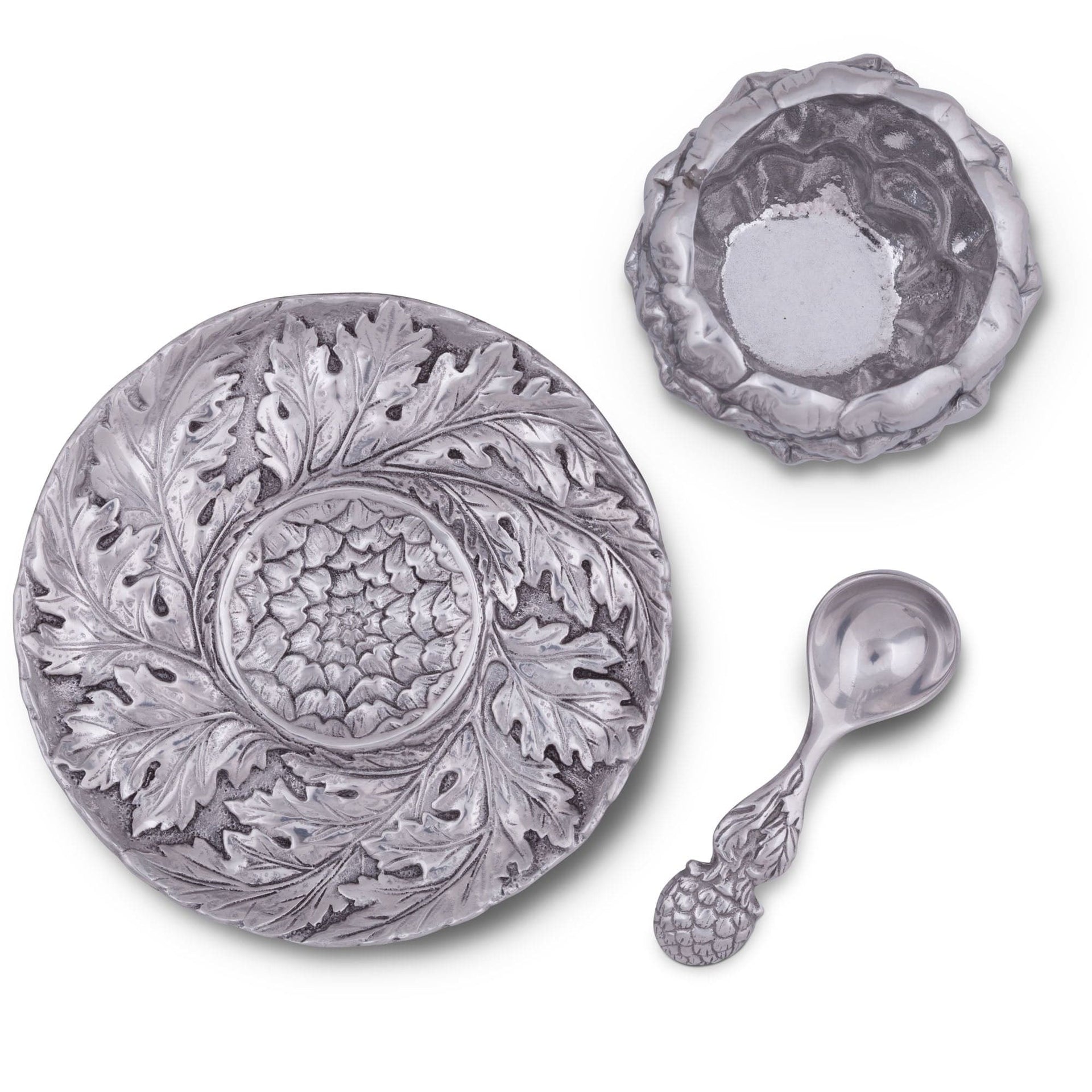Artichoke Condiment Set 3 piece by Arthur Court Designs