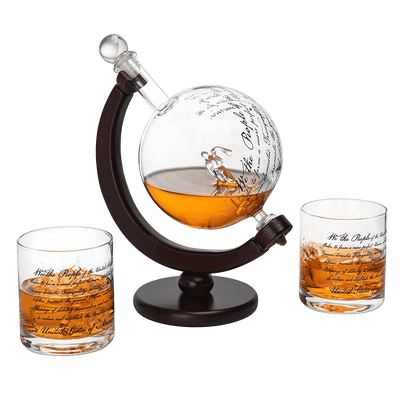 Lady Justice Law U.S. Constitution Whiskey & Wine Decanter Set - 850ml Attorney, Lawyer, Judge Gift - Promotion, Milestone, Law School Graduation, Retirement, Congress & Senate Gifts, For Men & Women