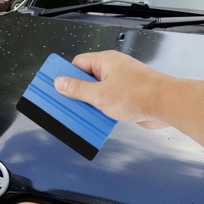 Auto Styling Vinyl Carbon Fiber Window Ice Remover Cleaning Wash Car Scraper With Felt Squeegee Tool Film Wrapping Accessories Vehicle Vinyl Wrap Window Tint Film Plastic Felt Edge Squeegee For Car Vinyl Scraper Decal Applicator