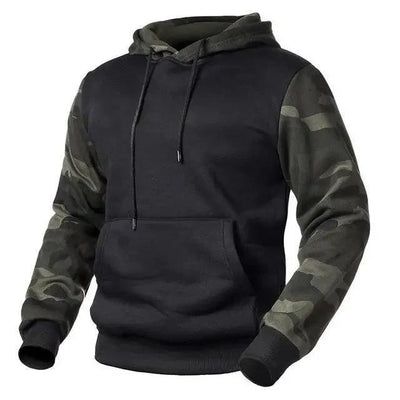 Autumn Men's Military Camouflage Fleece Hoodies Army Tactical Male Winter Camo Hip Hop Pullover Hoody Sweatshirt Men's Pullover Hoodie Blend Fleece Long Sleeve Contrast Color Military Sweatshirt