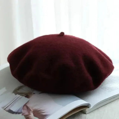 Autumn Winter Hat 100% Pure Wool For Winter Women Painter Hat Vintage Girls For Casual Wear Female Warm Walking Cap Classic Wool Cool Beret for Men and Women