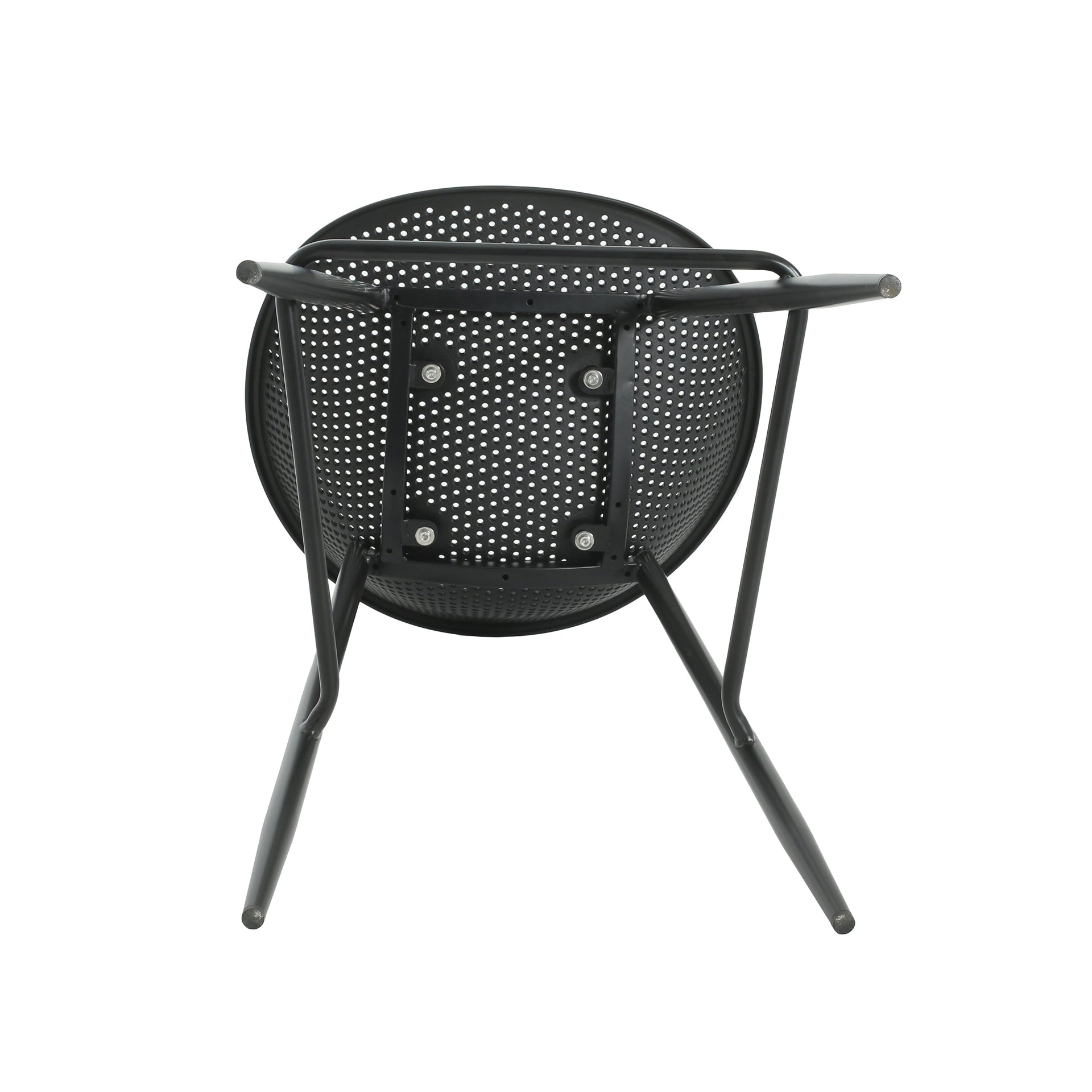 Modern Outdoor Gable Barstool Set of 2 with Weather-Resistant Design in Black Iron and Plastic