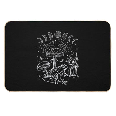 Dark Academia Frog And Mushroom Cottagecore Aesthetic with Goth Mystique, Alternative Edge, Forest Psychedelic Nature, And Witc Bath Mat