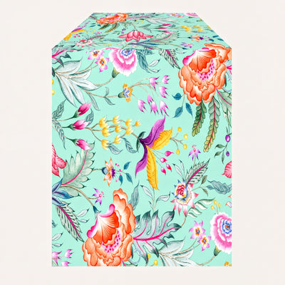 Green Pink Table Runner – Chintz Floral