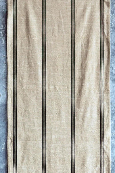 Cotton Black and Beige Striped Runner