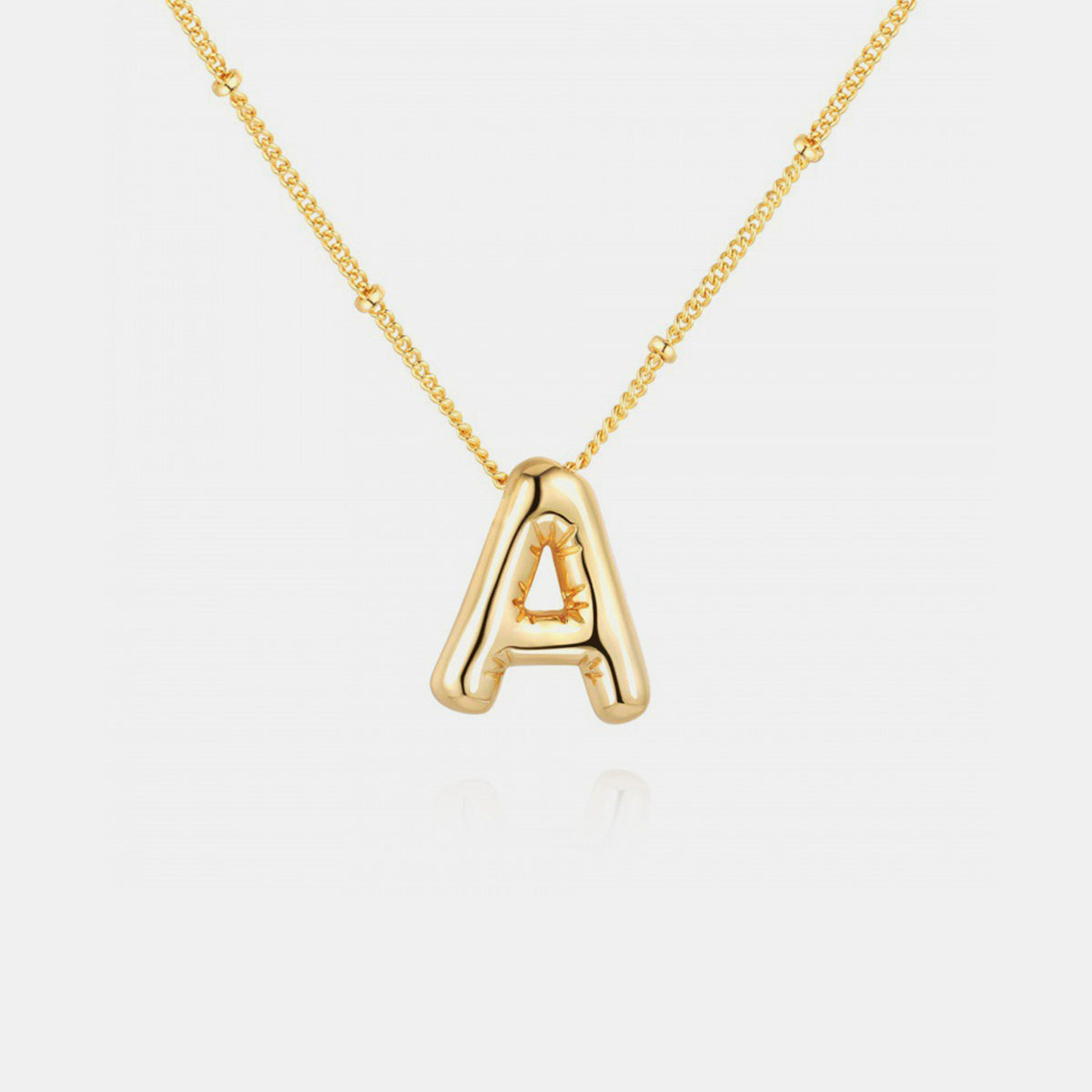 Gold Initial Letter Pendant Necklace