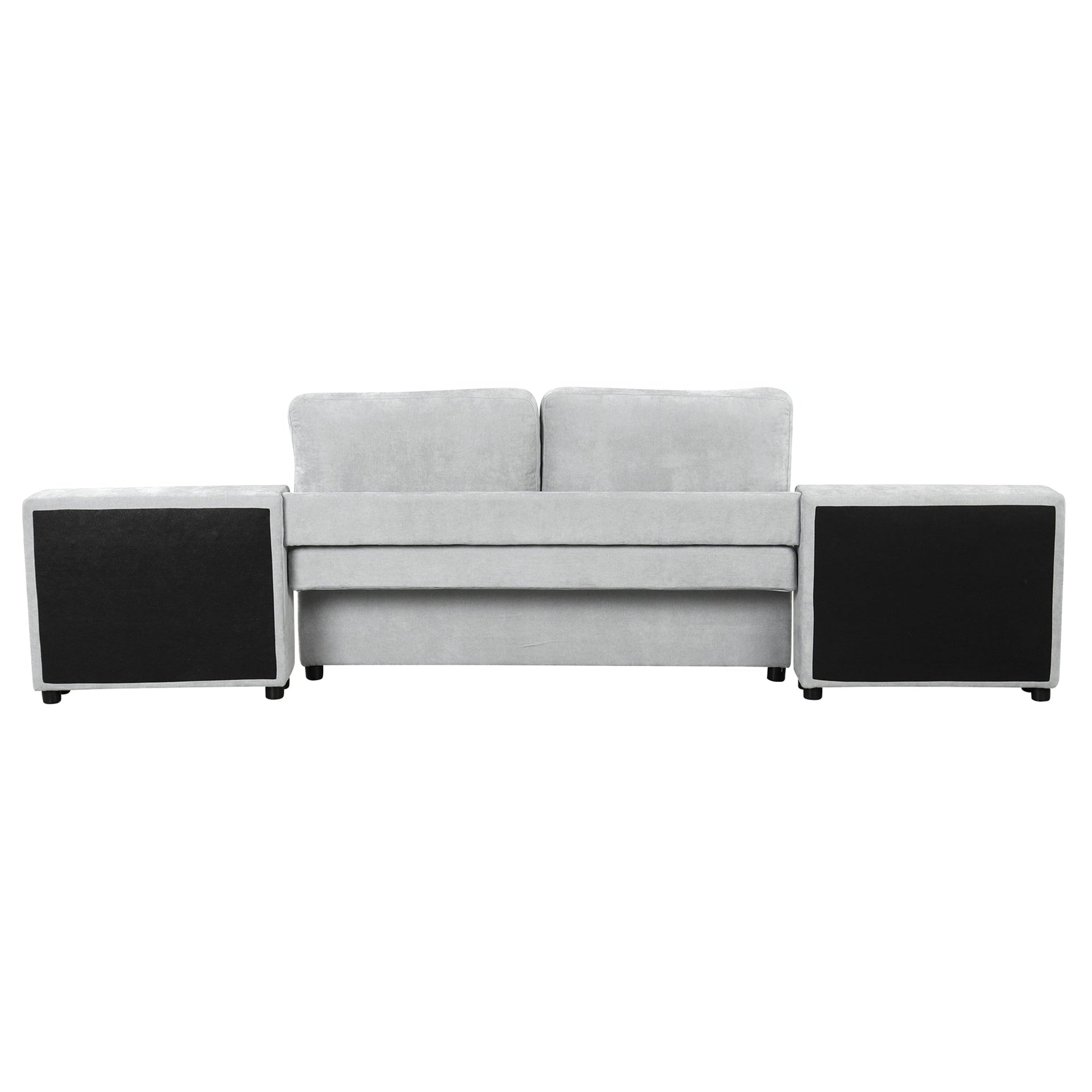 121.2' Versatile Sofa Bed Modular Sofa Free-combined Sofa with Two Storage Racks, Gray