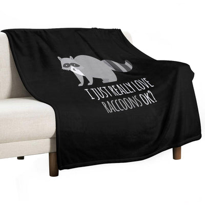 I Just Really Love Raccoons Ok Compact Throw Blanket
