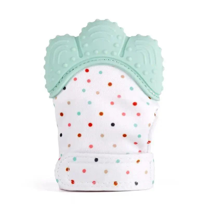 Baby Silicone Mitts Teething Mitten Glove Sound Teether Newborn Chewable Nursing Mittens Teether Natural Stop Sucking Thumb Toy