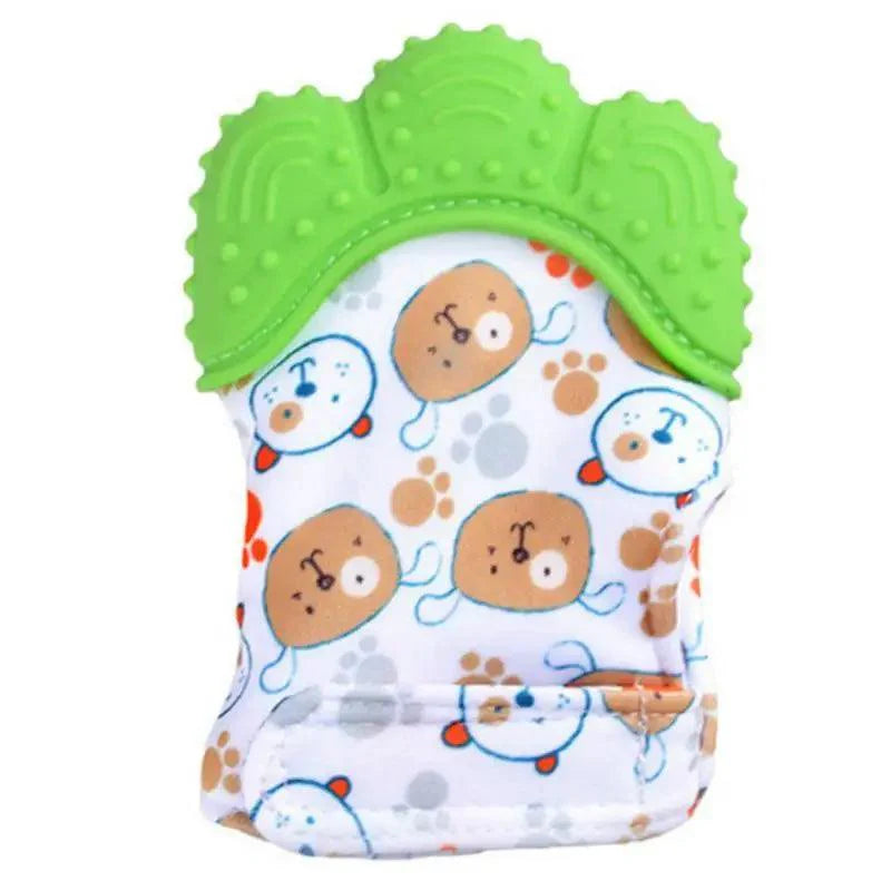 Baby Silicone Mitts Teething Mitten Glove Sound Teether Newborn Chewable Nursing Mittens Teether Natural Stop Sucking Thumb Toy